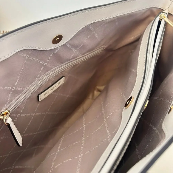 Michael Kors Purse & Wallet Sheila Large Signature Logo Tote Bag LT Cream MK - Picture 8 of 10